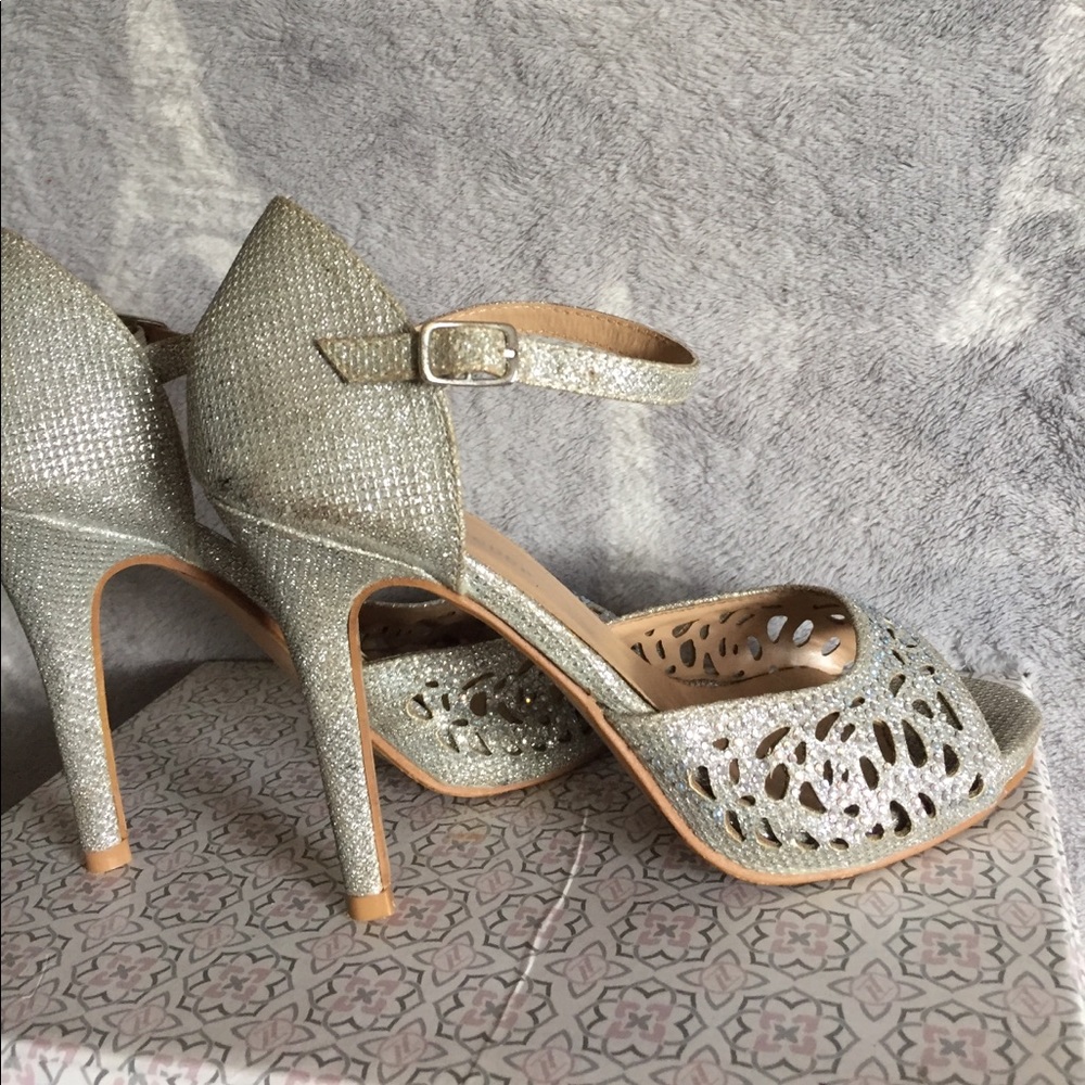 Silver high heels